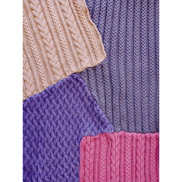 lagenlook Theo Miles sweater 3x Color Block Cable Knit Mix 32" Length - Picture 5 of 8